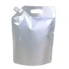 Torby do przechowywania 20pcs Niestandardowy druk plastikowy stojak z folią aluminiową 1L 1L 1L 2L Water Water Lald Beverage Sok Packaging z uchwytem BJ