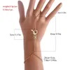 Instagram Style Punk Heart imitacja Pearl przesadzona osobowość metalowa bransoletka łańcucha palców dla kobiet