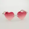 Gafas de sol con lentes grabadas en forma de corazón de alta calidad, las más vendidas, gafas de sol de madera de color azul natural con diamantes 8300686-A tamaño 58-18-135 mm
