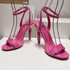 With Box 10A Sandals Famous Top Designer Women Dress Shoes Carrot lipstick heels Wedding Evening Party Sexy Ankle strap Real leather Sandal heeled Womens shoes 34-43