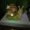 Lawn Lamps Garden Statue Snail Figurine Resin Statue with Solar LED Lights for Patio Yard Art Decor Lawn Ornaments For Garden Decor YQ240116