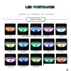 Party Gift Led Color Changing Sile Bracelets Wristband With 12 Keys 200 Meter Remote Control Flashing Light Glowing Wristbands For Dh4Yu