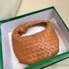 Botegs's Venets's New Shopping Mall Leisure UnderArm Bag Woven Cloud Bag Jodie Round UnderArm curved Mini Handbag Knot Crescent with Real Logo