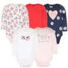 Vêtements pour bébés filles, lot de 5 pièces, combinaison de printemps et d'été pour tout-petits garçons, barboteuse de dessin animé, tenues pour nourrissons, ensemble en coton 240116