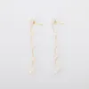 Dingle örhängen Allme Classic Natural Freshwater Pearl Drop For Women Kvinna 14K Gold Plated Copper Long Tassel Earring Oorbellen