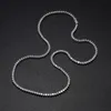 Iced Out M Carbon Diamond Tennis Necklace 925 Sterling Silver Hip Hop Link Stain Necklace 3 Prong White Gold Plated 240116