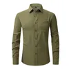 Anti-Wrinkle stretch Slim Elasticty Fit Mężczyzna Biznes Podstawowy swobodny długie rękawy mężczyźni Social Formal Shirt USA Rozmiar S-2xl 240116