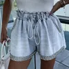 Frauen Shorts Frühling Sterne Perlen Dekoration Denim Frauen Geknöpft Kordelzug Dünne Kurze Hosen Sommer Mode Tasche Strand Mujer