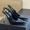 Designer Heels sandal High heel Dress shoes girl Slipper sexy buckle women's Evening 2024 newest Summer mirror leather stiletto Party Slingback gift loafer