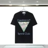 Moda Camiseta Homens Mulheres Designers Camisetas Tees Vestuário Tops Homem Casual Peito Carta Camisa Luxo Casablanca Rua Shorts Manga Roupas Casablanc Camisetas