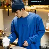 Herren Sweatshirts Klassischer Pullover Streetwear Buchstaben Langarm Baumwolle 2024 Blau Weiß Pullover