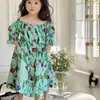 Sommerkinder Kleidung Sets Mädchen Hosentender Rock Tiansi weich Denim Baumwollbärttuch Paste Rückenfreies Big Swing Kleid