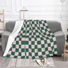Różowe zielone koce szachownicy aksamitne wydrukowane oddychanie lekki koc rzutowy do łóżka Pluszowa cienka kołdra 240115