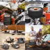 Camping Cookware Kit Outdoor Cooking Set Aluminium Equipment Pot Travel Bordkök Kök Vandring Picknick BBQ 240116