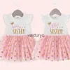 Abiti da ragazza Sister grande sorella sorella Matng vestito bambina abito rosa vestito principessa tutu abiti per bambini abiti per bambini 1-5 anni h240508