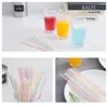 Drinking Straws 500Pcs Flexible Disposable Plastic Assorted Colors Rietjes Bendable Elbow Party Supplies