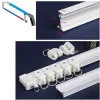 White Bendable Aluminum Window Curtain Rod Flexible Curved Rail Track Poles BJ