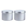 Bouteilles rechargeables Pots d'accessoires de 100 ml 65 mm x 50 mm Boîtes de bougies en or argenté Couvercle à vis Récipients cosmétiques 100 g Vide en aluminium Fleur Thé Aliments Bonbons Pots en métal