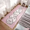 Tapis rose de styliste avec Logo classique imprimé, motif cochon cygne, minimaliste, pour fille, chevet, salon, tapis de sol, anti-salissure, lavable, décoration de la maison