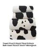 Towel Fade Resistant Bath Sports Microfiber Quick Dry Cute Cow Coral Fleece Set For Hands And Body Towels