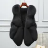 ZDFURS * NUOVE Donne Naturale Vera Pelliccia di Volpe Gilet di Inverno Delle Signore Gilet Senza Maniche Genuino Cappotto di Pelliccia Femminile Vera Pelliccia Gilet gilet 201212