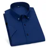 Camicie eleganti da uomo Camicia in fibra di bambù a maniche corte Non stirabile Antirughe Estate Sezione sottile Business Casual Uomo formale 5XL