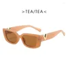 Sunglasses Retro Rectangle Women Small Frame Sun Glasses Ladies Classic Black Square Jelly With Metal Hinges