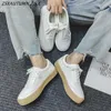 Mode Witte Sportschoenen Merk Lederen Man Sneakers Casual Lace Up Flats Lente Herfst Tennis Gevulkaniseerde Schoenen Mannelijke All-match 240116