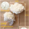 Decorative Flowers & Wreaths Decorative Flowers 2 Pcs Dried Preserved White Hydrangea Natural Real Hydrangeas For Vase Boho Home Weddi Dhyvb