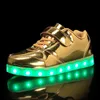 Barn sneakers casual lysande skor USB Ladda upp Sportskateboardskor Vattentäta läderpojkar flickor med LED 240116