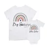 Aile Eşleşen Kıyafetler Büyük Kardeş Küçük Kardeş Çocuklar Tshirt Kız Kardeş T-Shirt Bebek Bodysuit Ablam Küçük Kız Kardeş Tee Sesli Giysileri H240508