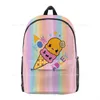 Väskor ungdomlig a för Adley Unicorn Ice Cream Rainbow School Bags Notebook Ryggsäckar 3D Tryckt Oxford Waterproof Funny Travel Påsar