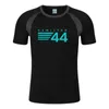 2022 New F1 Driver Lewis Hamilton Digital 44 Print Cotton Men's Casual Solid Color Short Sleeve Summer High Quality T Shirt