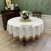 Table Cloth Table Cloth Round Tablecloth Art Household Lace Europe Dining Table Cover Embroidered Home Table Mat Dust Cover Home Decorationvaiduryd