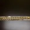 14K Yellow Gold Cuban Moissanite Diamond Link Bracelet For Men Anniversary Gift