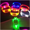 Sile Sound Controlled Bracciale luminoso a led Forniture per feste festive Bagliore attivato Flash Bangle Bracciale Regalo Bomboniere all'ingrosso Dhwli