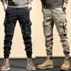 Camo Navy Trousers Man Harem Y2k Tactical Military Cargo Pants for Men Techwear High Quality Outdoor Hip Hop Work Stacked Slacks 240115