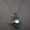 Pendant Necklaces 2024 Glow In Dark Luminous Necklace Blue Green Jewelry Ornaments For Christmas Gifts