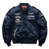 Hip Hop Jacket Men Högkvalitativ tjock armé Vit militär motorcykel MA1 Pilot Baseball Bomber 240115