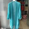 Kadın Düğümleri 2024 Bohemian Yaz Plajı Giyim Uzun Kimono Hardigan Şifon Tunik Kadınlar Üstler Bluz Gömlek Sarong Plage