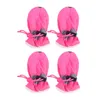 Dog Apparel 4pcs مجموعة واحدة من الأليف غلاف أحذية غير انزلاق أحذية أمطار رائعة أحذية إبداعية وحيد للجرو (الحجم الوردي 1)