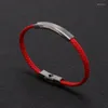 Charm Bracelets 10pcs Stainless Steel Lovers Braid Blank ID Tags Silicone Bangle Tunable For Engrave Metal Plate Bracelet Mirror Polished