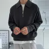 Coréen épais chaud tricoté hommes vêtements décontracté tricot pull homme à chandails pour hommes lâche fermeture éclair à manches longues pull mâle 240116