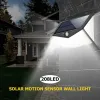 LED Solar Light PIR Motion Sensor utomhusvattentäta trädgårdslampor med tre lägen Exteriörväggljus Super Brigh LL