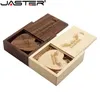 Clés USB JASTER clé USB coeur en bois de noyer + boîte clé USB 2.0 clé USB personnalisée gratuite avec porte-clés cadeau de mariage disque U 8G