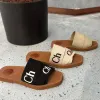 Sliders sandália plana chinelo mulheres lona homens casual sapato viagem slide verão praia senhora sandale chinelos tamancos com caixa