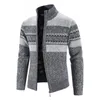 Suéter masculino outono inverno quente cashmere lã zíper cardigan homem casual malhas suéter masculino roupas 240116