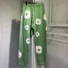 Nya hoodies byxor korta grön bomullsvettkvinnor Kvinnor Designer Floral Tryckt kransshorts denim jogger diamant jeans denim krans lös casual ficka full längd