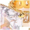 Anneaux de cluster Plaqué or 18 carats Hip Hop Anneaux Esign Iced Out Cool Mens Diamond Ring Bling Zircone Cubique Bijoux 209 U2 Drop Livraison Dhvuf