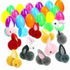 Altre forniture per feste per eventi 24 pezzi Uova di Pasqua con coniglietti pasquali Conigli di peluche Cestino pasquale Ripieni di peluche YQ240116